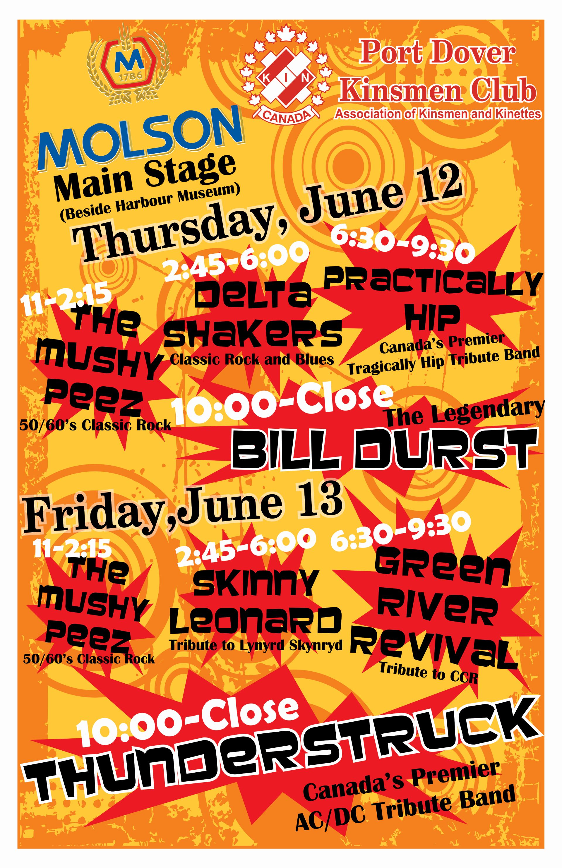 Band lineup for Molson Main Stage (Friday the 13th) | Cruise the Coast